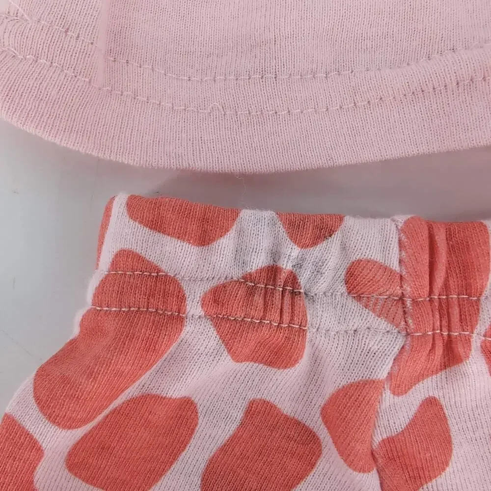 Babyroom PJs for Dolls Pink & Orange Two Piece Giraffe Pajamas Set for 18